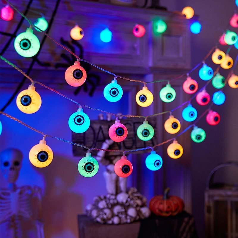 Guirlande LED Yeux de Fantôme Multicolores Halloween
