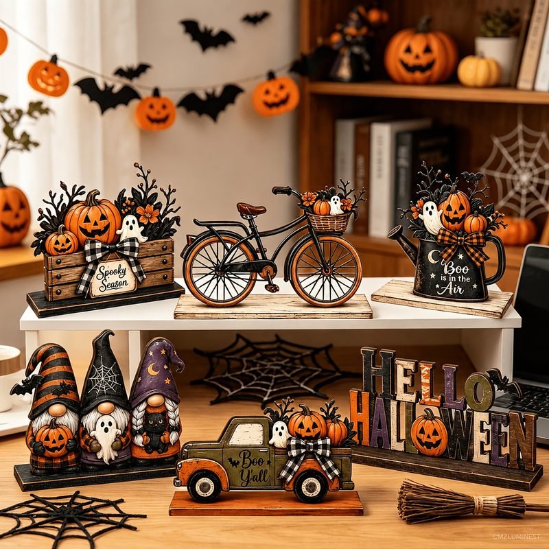 Déco de Table en Bois Halloween