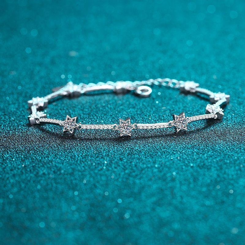 S925Silver Women's Band Micro-Inlaid Moissanite Bracelet